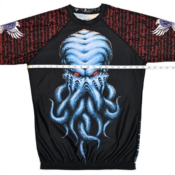 Raven Fightwear Men's BJJ MMA Long Sleeve Kraken All Over Print Rash Guard EUC - Picture 4 of 7